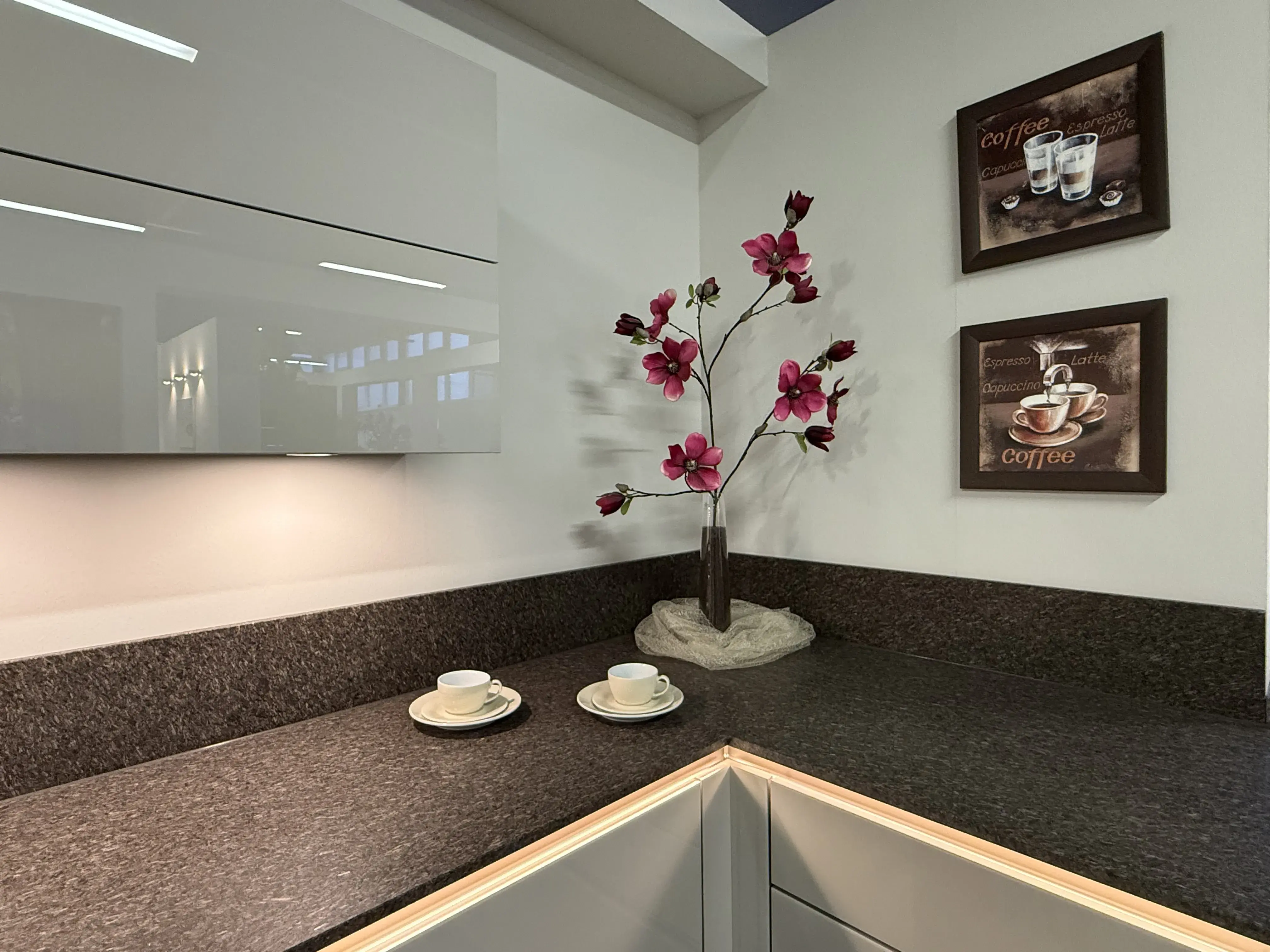 Arbeitsplatte über Eck